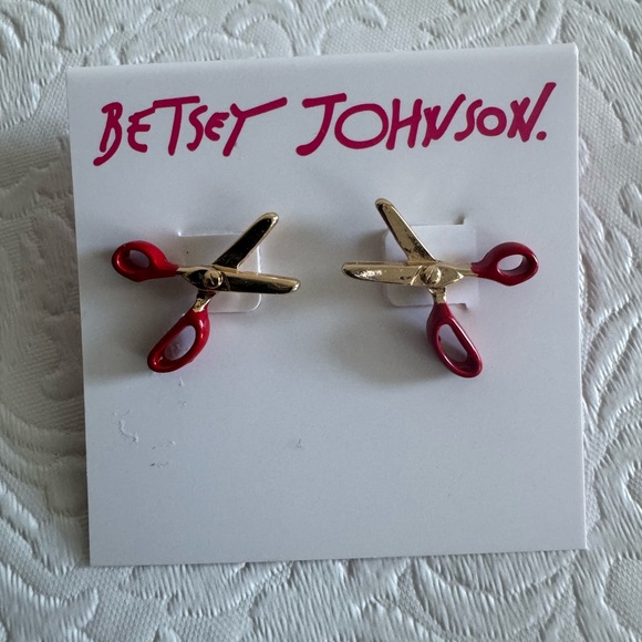 Betsey Johnson Scissor Stud Earrings - Picture 2 of 2